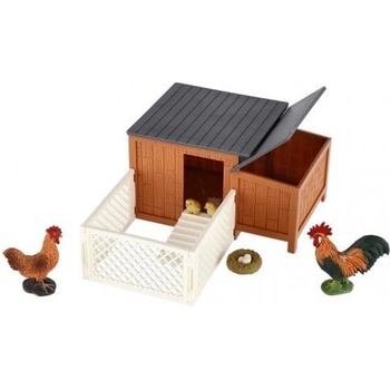 Teddies Пластмасов кокошарник с двор с аксесоари