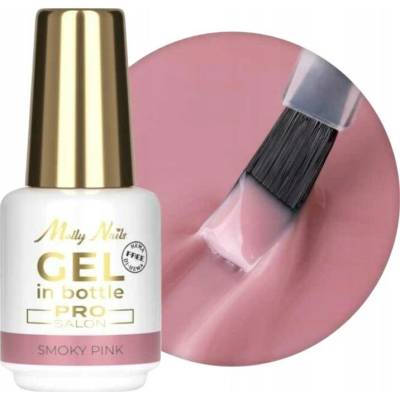 MollyNails Pro Salon gel na nehty v lahvičce se štětečkem kouřově pink 15g