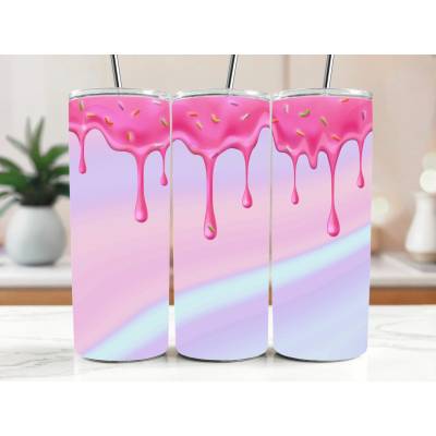 Cool termokelímek s brčkem 590 ml Sladká růžová poleva s posypem