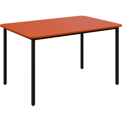 JSBR 130 N jídelní stůl kovová podnož černá deska 18 mm 1300 x 900 mm pomeranč
