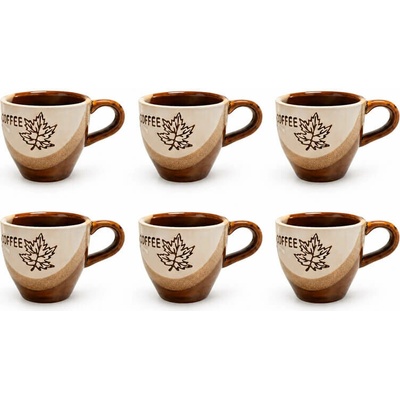 COFFEE Súprava keramických pohárov na espresso 6 x 100 ml