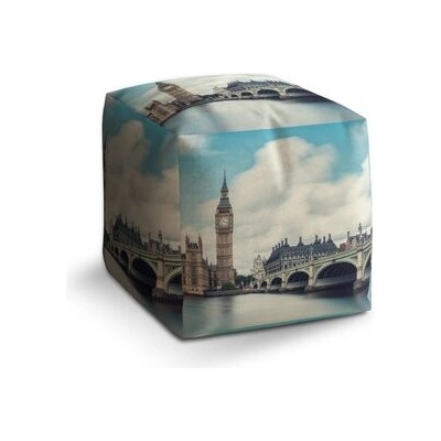 Sablio Taburet Cube Londýn Bridge: 40x40x40 cm