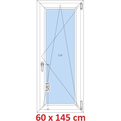 Soft Plastové okno 600 x 1450 mm, otevíravé a sklopné, Winchester/Bílá