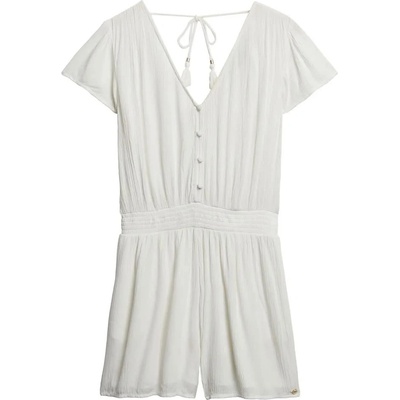 SUPERDRY Printed short sleeve romper - White (Off White)