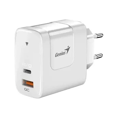 Genius Универсално зарядно за стена Charger Wall GaN - USB Type-C/A 65W White - PD-65AC (GENIUS-PD-65AC)