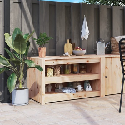 vidaXL Кухненски шкаф за открито, MEPPEL, 106x55x64 см, бор масив (832333)