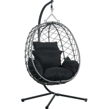 Pepita Sicilia единичен градински фотьойл с възглавници - сиво-черно (GS-S2002_grey-black)