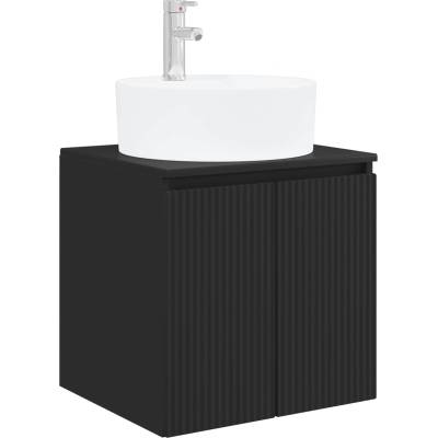vidaXL Монтирана на стена мивка и тоалетка Черно 49, 5 x 44, 5 x 65 см (890433)