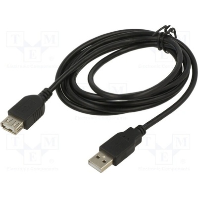 ART KABUSB2 AA 2M AL-OEM-110 USB 2.0 USB A zásuvka USB A vidlice 1,8m černý