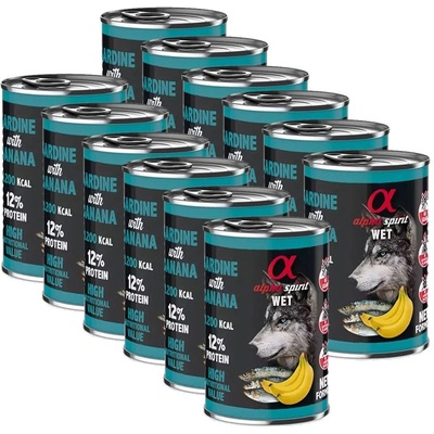 Alpha Spirit Dog Sardine & Banana 12 x 400 g