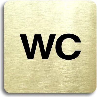 Accept Piktogram „WC" (80 × 80 mm) (zlatá tabuľka – čierna tlač bez rámčeka)
