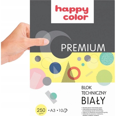 Happy Color Technický blok biely A3 Premium 250 g