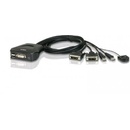 Aten CS-22D 2-port DVI KVM USB mini, integrované kabely