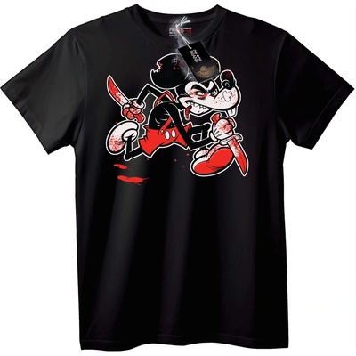 NOONEBRAND Тениска Тъмен Mickey с нож - 2XL, Black