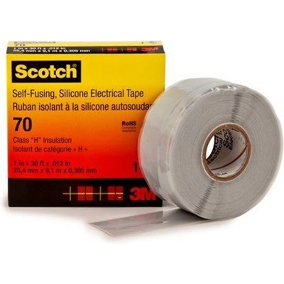 3M 70 Scotch Самозалепваща се силиконова лента, 25 мм x 9, 1 м (7000006225)