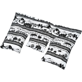 TORF Възглавница за врата с костилки от череши, черно-бял модел, 40 x 25 см