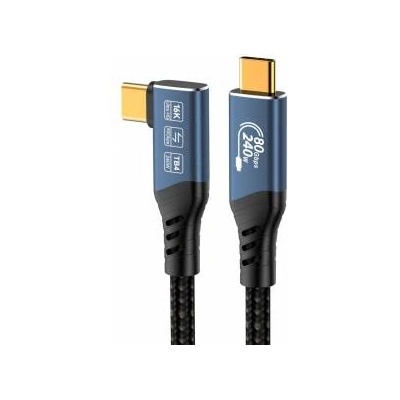 PremiumCord USB4 Version2.0 80Gbps 16K@60Hz 240W Thunderbolt 3 to 4 angled cable 1.5m