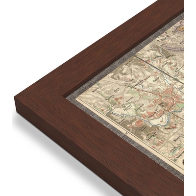 ZES Morava a Slezsko - nástěnná historická mapa 90 x 70 cm Varianta: mapa v dřevěném rámu, Provedení: Pegi višeň