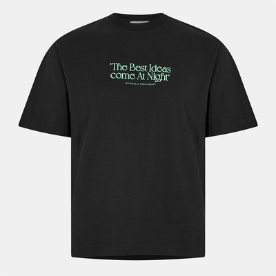 OFF WHITE Тениска OFF WHITE Men's Best Ideas Cotton Short Sleeve Crew Neck T-Shirt - Black/Green