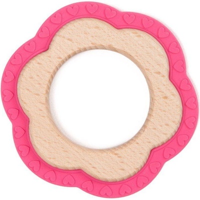 Bo Jungle B Teether Flower Wood Pink růžová