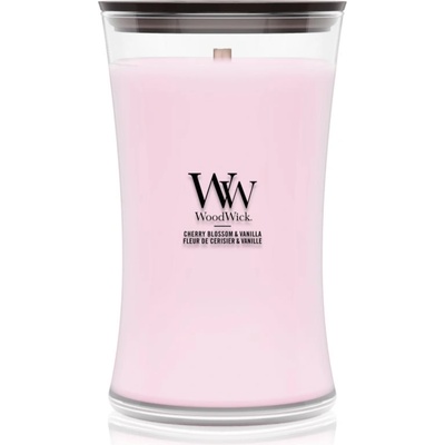 WoodWick Cherry Blossom & Vanilla ароматна свещ с дървен фитил 610 гр
