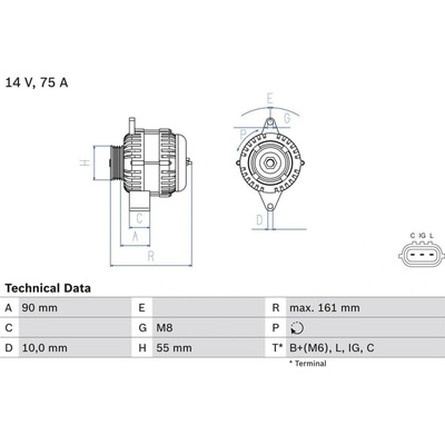 generátor BOSCH 0 986 082 900 0 986 082 900