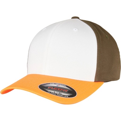 Flexfit Flexfit 6277T/6277TT vlněná česaná 6 panelová COT55277Tafi12-neon orange Oranžová neon/bílá/olivová