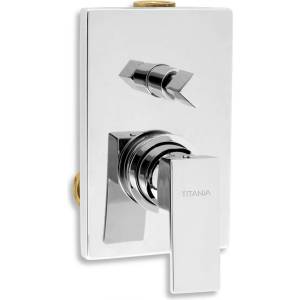 FERRO Titania Cube - Скрита смесителна батерия за вана с превключвател и корпус, хром 98850R, 0 (98850R,0)