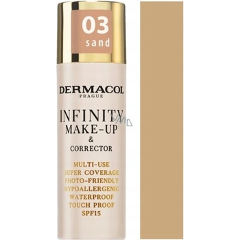 Dermacol Vysoko krycí make-up a korektor Infinity Multi-Use Super Coverage Waterproof Touch 03 Sand 20 g