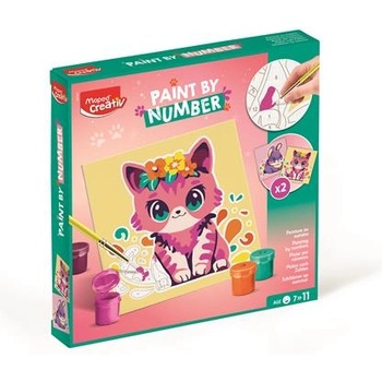 Maped Комплект за рисуване по номера, коте и зайче, MAPED CREATIV "Paint by number" 907083 (907083)