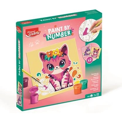 Maped Комплект за рисуване по номера, коте и зайче, MAPED CREATIV "Paint by number" 907083 (907083)