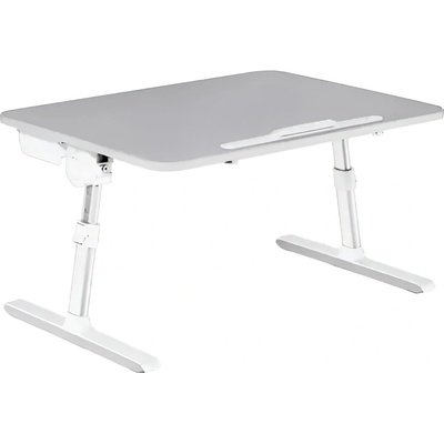 Lumi Регулируема сгъваема масичка за лаптоп с чекмедже Lumi LPD04-2, 60 х 45 см, Сива/Бяла (LPD04-2)