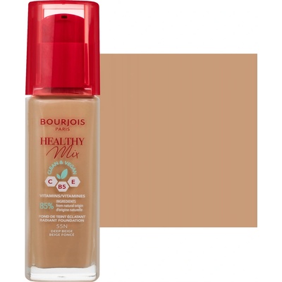 Bourjois Paris Healthy Mix Clean & Vegan Radiant Foundation hydratační a rozjasňující make-up 55N Deep Beige 30 ml