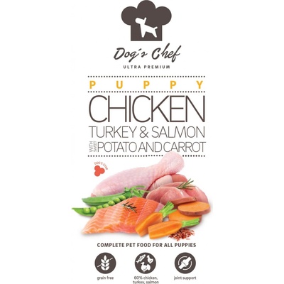 Dog's Chef Chicken Turkey & Salmon With Sweet Potato And Carrot Puppy 3 x 12 kg