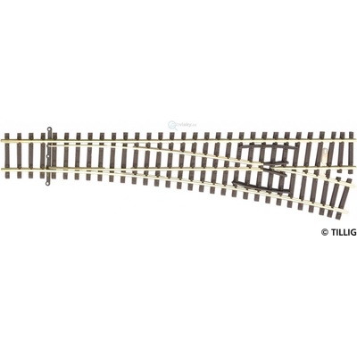 Tillig TT Výhybka pravá, EW2 15°, R 631, d. 166 mm 83331