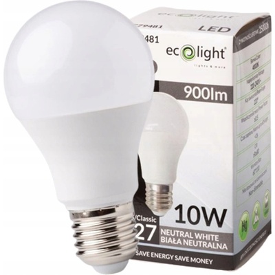 LED žiarovka ECOlight E27 10W 800Lm neutrální biela