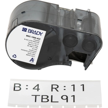 Image 1 of Brady M5C-1500-422 / 170859, 38.10 mm x 7.62 m, Полиестер, черен печат / бял фон (170859)