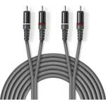 Nedis COTH24200GY50 Стерео аудиокабел, 2x RCA щепсел, 2x RCA щепсел, никелиран, 5 м, гъвкав (COTH24200GY50)