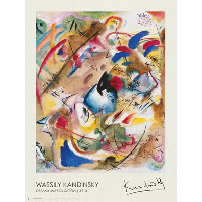 Plagát, Obraz - Dreamy Improvisation (1913), Wassily Kandinsky, 45 × 60 cm