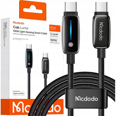 Mcdodo CA-0100 s automatickým nastavením jasu USB-C na USB-C 100W 5A 1,2m černý