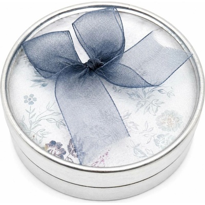 Stříbrná kulatá dárková krabička