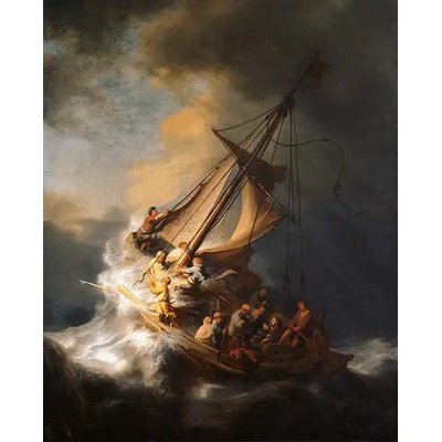 Obrazy - Rembrandt, van Rijn: Bouře na moři Galilejském - reprodukce obrazu