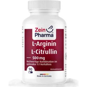 Zein Pharma Arginine + Citrulline 500 mg [90 капсули]