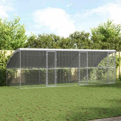 vidaXL Klec na kuřata 600 × 200 × 198 5 cm pozinkovaná ocel stříbrná 9799.3368315