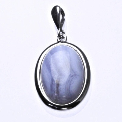 Čištín Stříbrný přívěsek přírodní chalcedon P1456