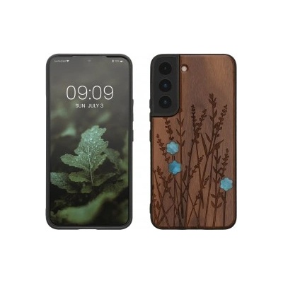 kwmobile Дървен калъф за Samsung Galaxy S22 - кафяв