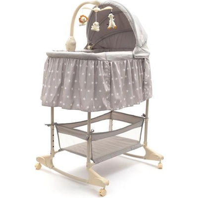 NEW BABY Многофункционална люлка легло за бебе New Baby звездички сива