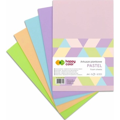 happy color Sada pěnovky A4 (5ks) pastelový mix