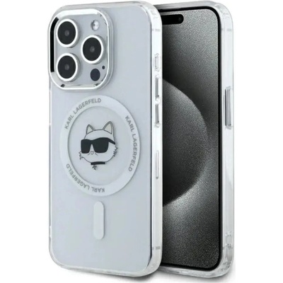 KARL LAGERFELD Калъф Karl Lagerfeld IML Metal Choupette Head MagSafe за iPhone 15 Pro Max - бял (3666339284213)