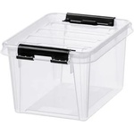 SMARTSTORE Пластмасова кутия за съхранение, 1, 5 литра, с черни дръжки, SMARTSTORE "Classic 1.5", прозрачна 3453070 (3453070)
